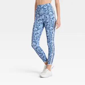 Women's Floral Print High-Rise Piped Leggings - JoyLab