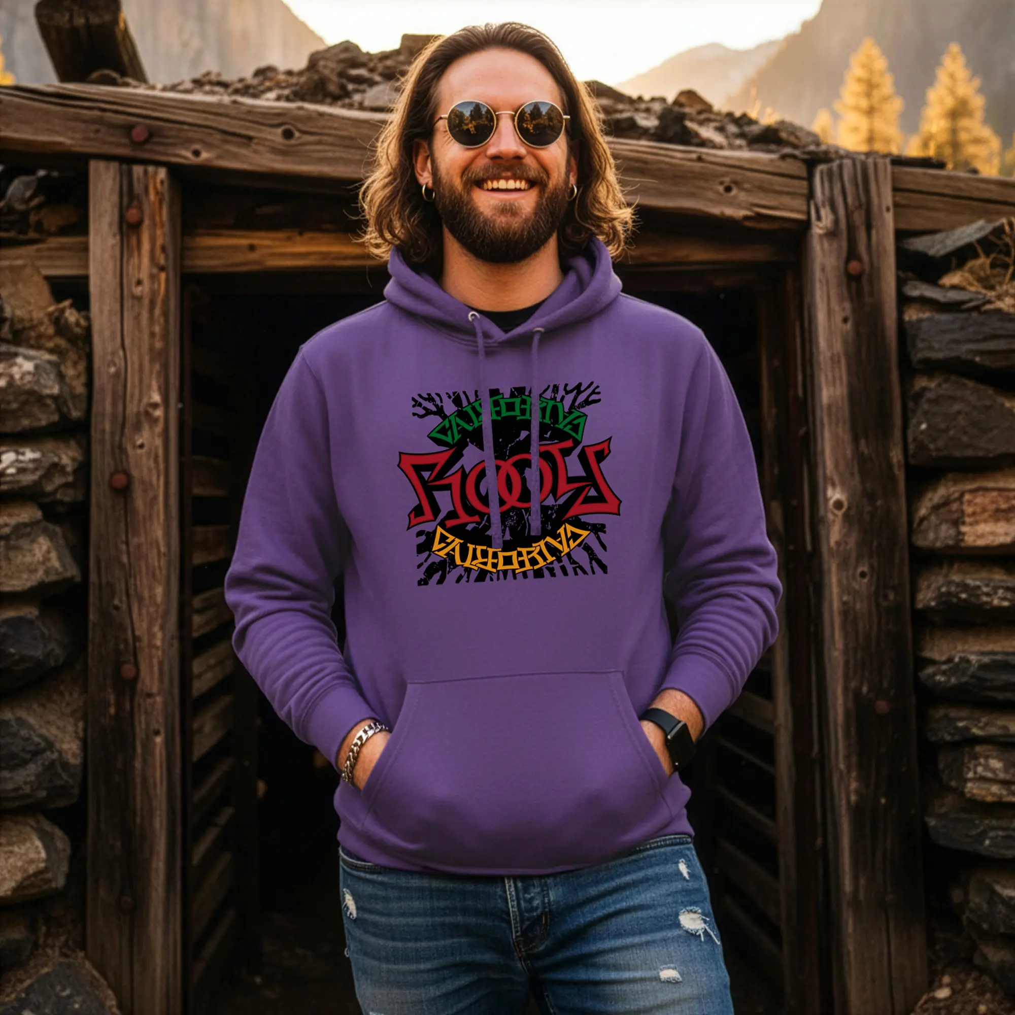 California Roots (Rotational Ambigram) - Printed Hoodies