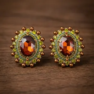 Crystal Multicolor Rhinestone Earrings