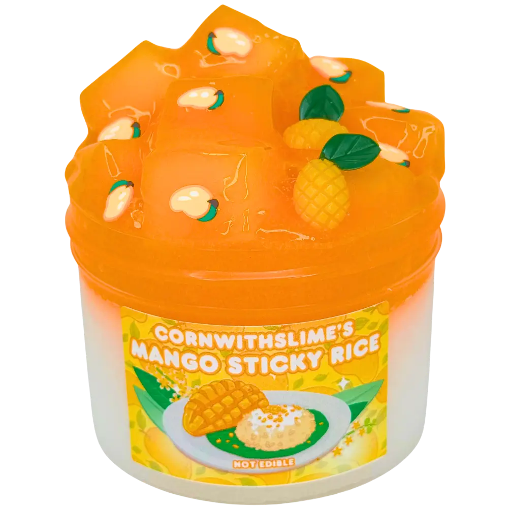Mango Sticky Rice 8oz Slime Icee x Jelly Cube Texture Scented Mango Sticky Rice