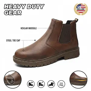 Waterproof Anti-slip Durable Outdoor Comfortable Safety Shoes Splash-proof Smash-proof Puncture-proof Breathable Unisex Chef Work Shoe Solid Construction Boots