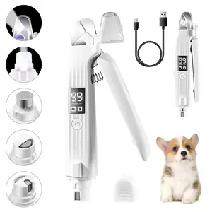 New Pet Nail Clipper with LED Light, Nail Grinder Prevent Injury Low Noise USB Rechargeable, Electric Nail Clipper with Display XMSJ