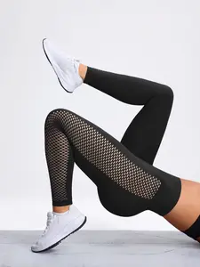 Women's High-Waisted Yoga Leggings, Breathable Cut-Out Design, Sporty Style, Ideal for Gym & Fitness, Enhances Body Shape