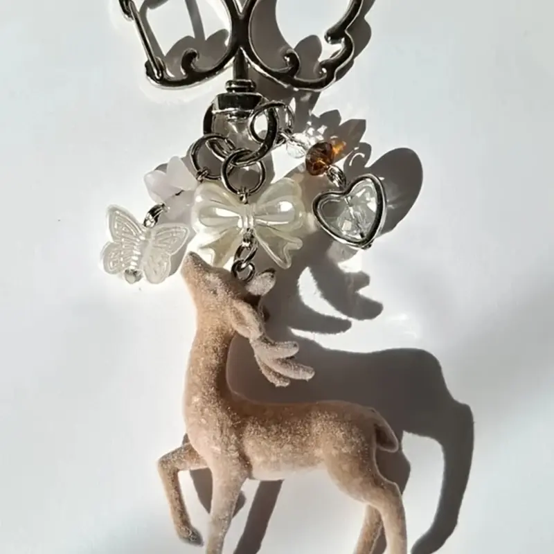 Handmade Cute Fawn Keychain Charms Deer Y2K Accessories, Aesthetic Jewelry for Stylish, Unique Gift Idea for Animal Lovers, Cute Keychains