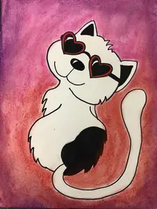 Add-On Art Project - Hearts the Cat L1 (ages 4+)