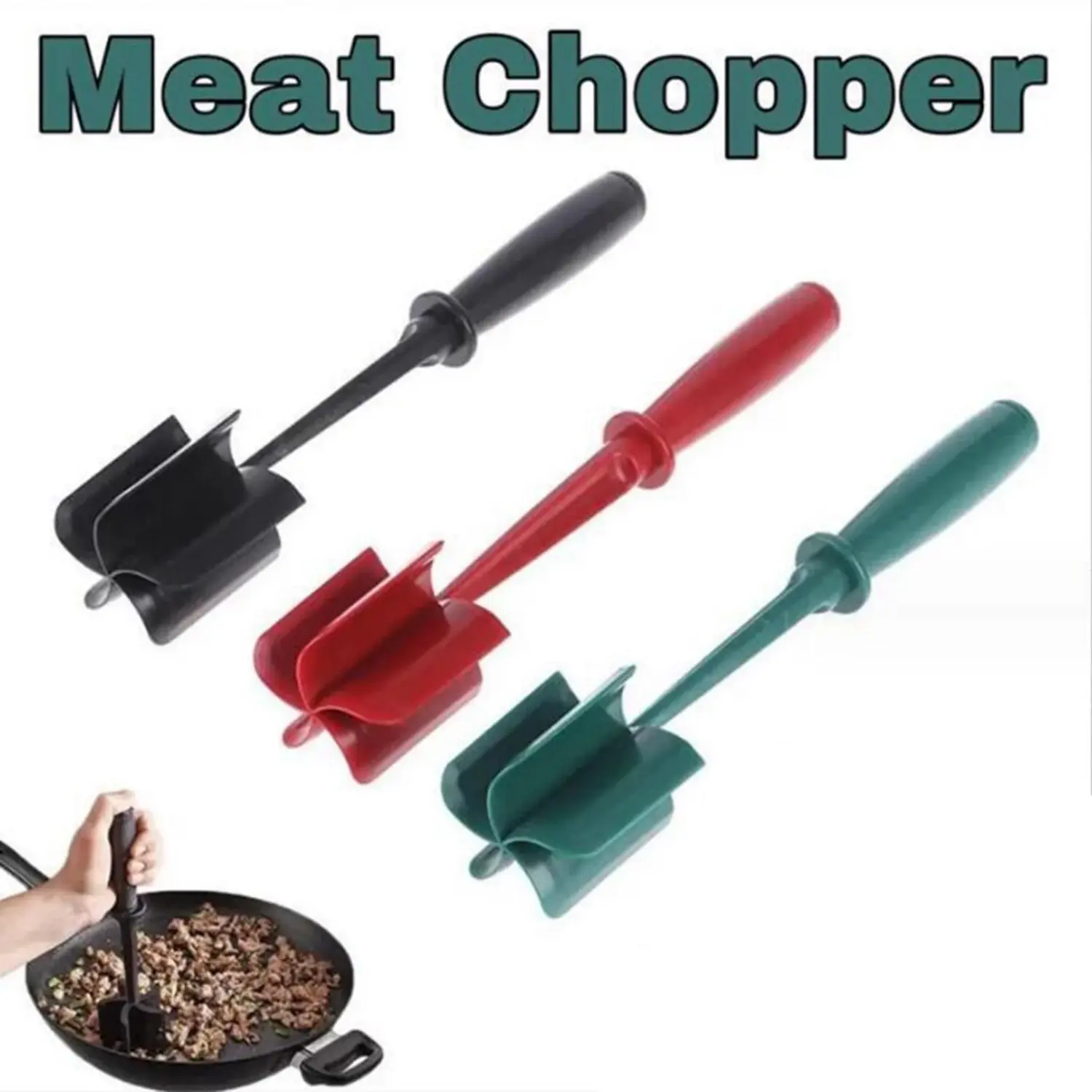 MIUVA 5-Blade Meat Chopper, Heat-Resistant BPA-Free Non-Stick Ergonomic Handle Utensil for Chopping, Scraping Bowl Sides, 5 Blades Crush Meat Fast - Durable Cooking Tools, Kitchen Utensils Accessories for Home Kitchen Thanksgiving Tableware Value Pack, Se