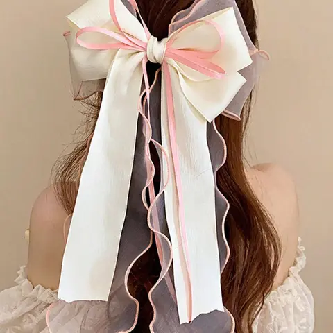 Women's Bowknot Design Hair Clip, Hair Clip With Bow, Ribbon Hair Clip, Hair Clip In, Hair Accessories for Women & Girls, Fashion Hair Accessories, Decorative Hair Clips, Hair Bows