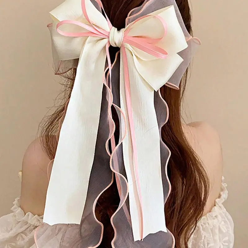 Women's Bowknot Design Hair Clip, Hair Clip With Bow, Ribbon Hair Clip, Hair Clip In, Hair Accessories for Women & Girls, Fashion Hair Accessories, Decorative Hair Clips, Hair Bows
