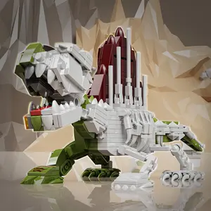 A Set of Dimetrodon Dinosaur Building Blocks - ABS Material, No Batteries Needed, Suitable for Young People, Perfect Gift for Birthdays, Halloween, and Christmas, Dinosaur Toys, Best Choice for Christmas