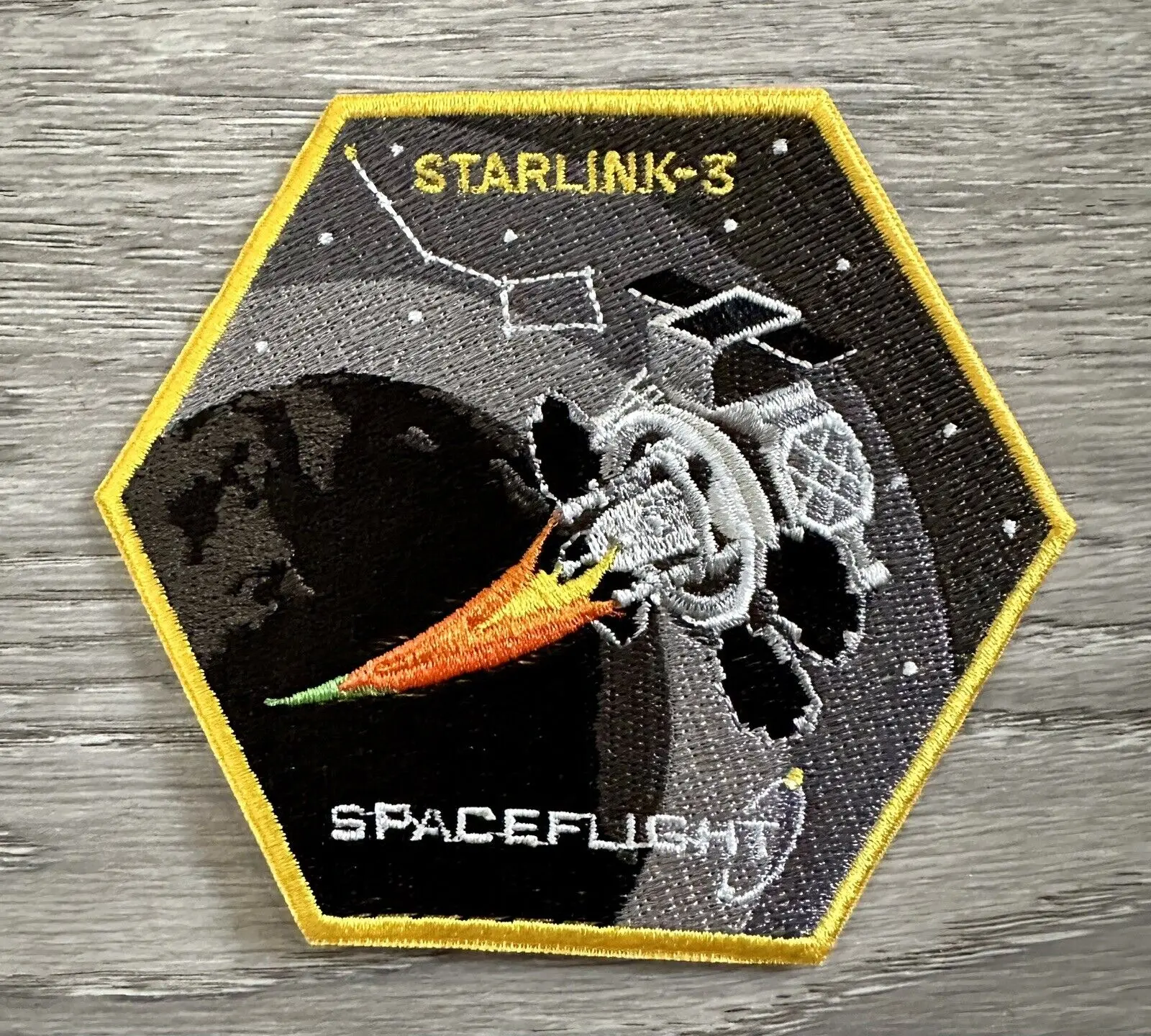 Original SpaceX STARLINK 3 Mission Patch NASA Falcon 9 3.5