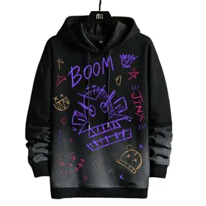 Arcane Jinx Purple Pink Monster Sketch Art Streetwear Basic Hoodie