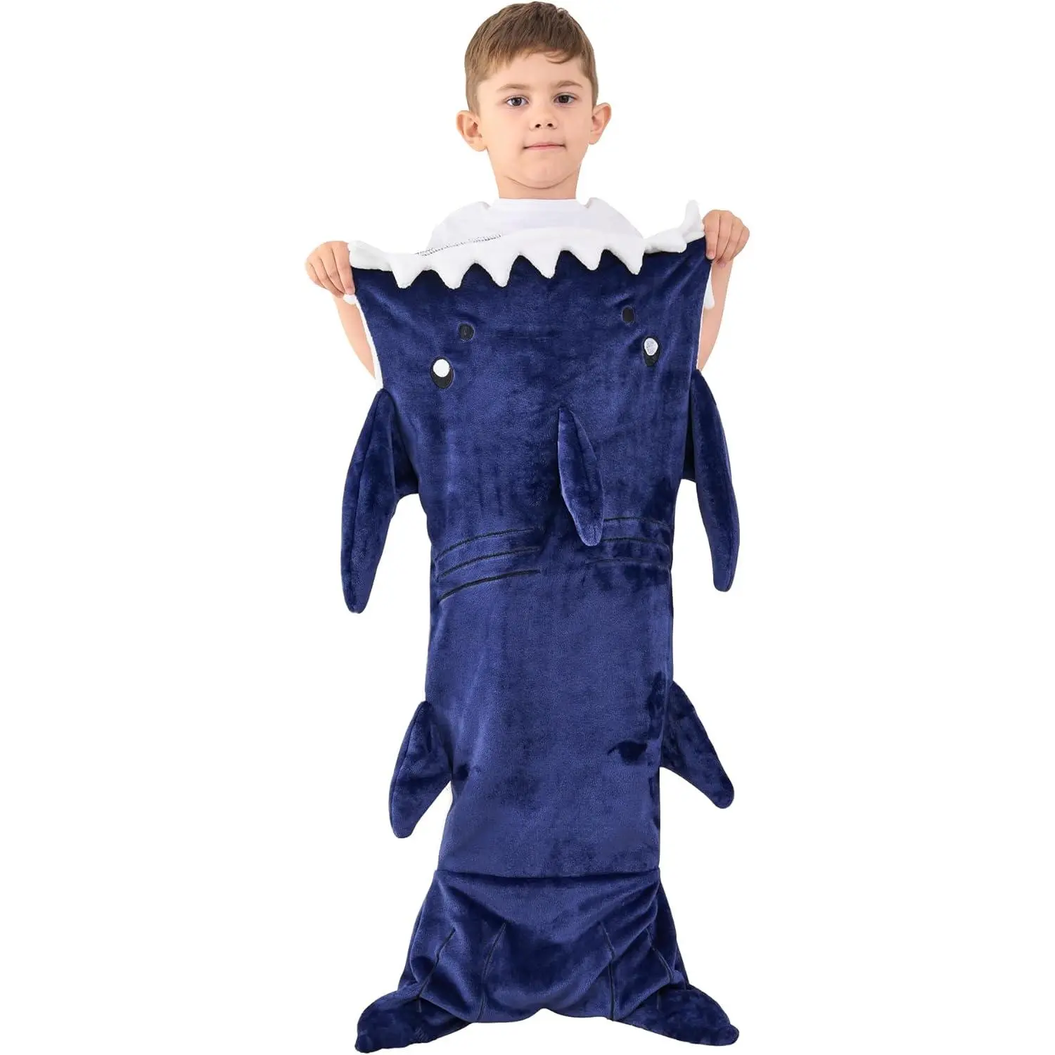Shark Blanket, Soft Flannel, Boys Toys, Fleece Shark Tail Blanket, Dark Blue, Warm and Soft,  for , 19" x 44" fit for Boys Aged 3 to 6