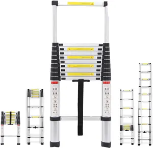 Telescoping Ladder 10.5ft Aluminum Folding Ladder 330lbs Max Load Capacity, 10 Steps, Lightweight Portable Ladder for Home, Office, Adjustable Height, Space Saving, Multi-Purpose Ladder