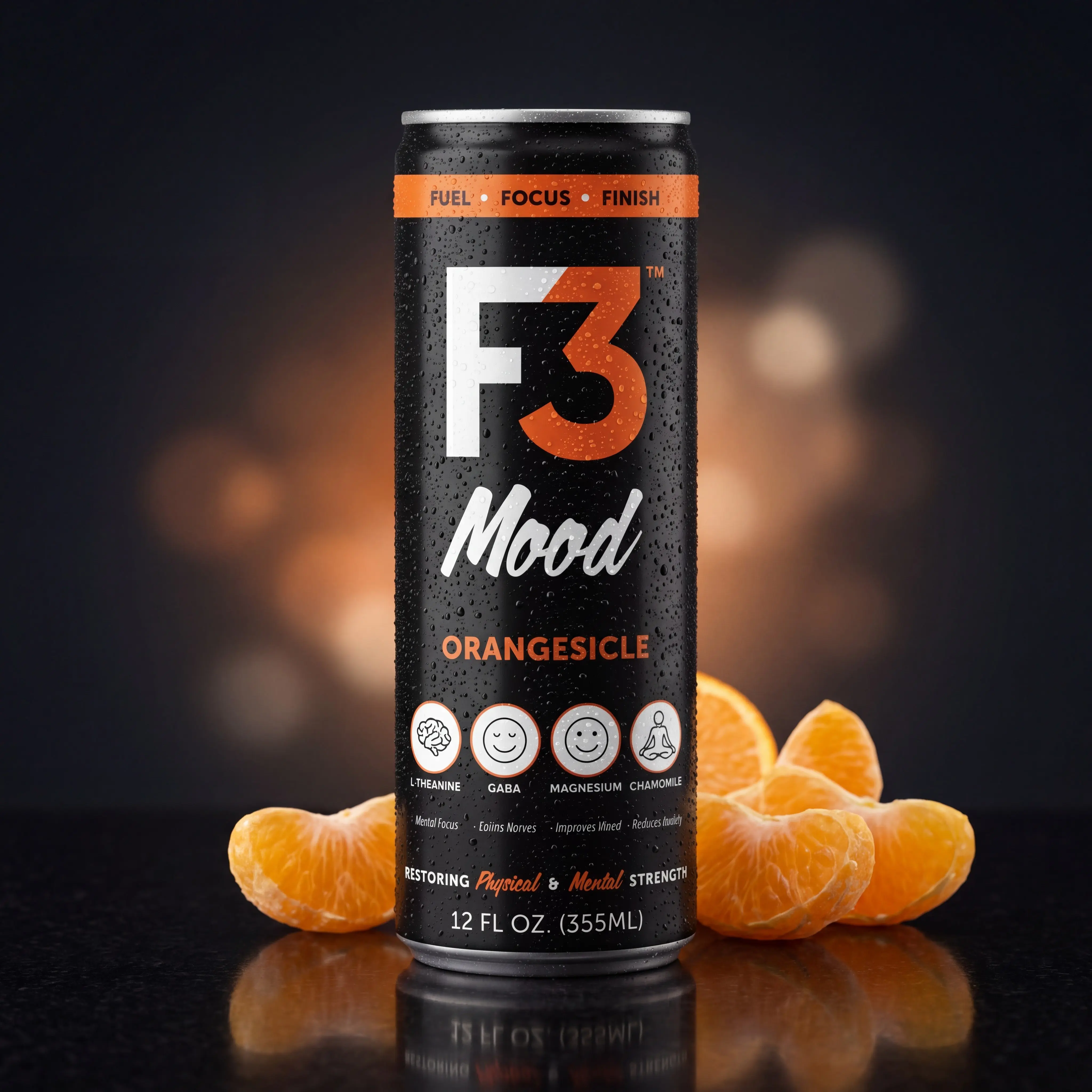 F3 Orangesicle Mood - 12 Pack - Calm - Focus - Functional Beverage