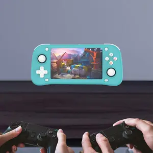 Portable Handheld Game Console, Rechargeable 4.3 Inch IPS Screen Game Console, Classic Retro Video Game Console, Ideal Gift for Family and Children, Protective