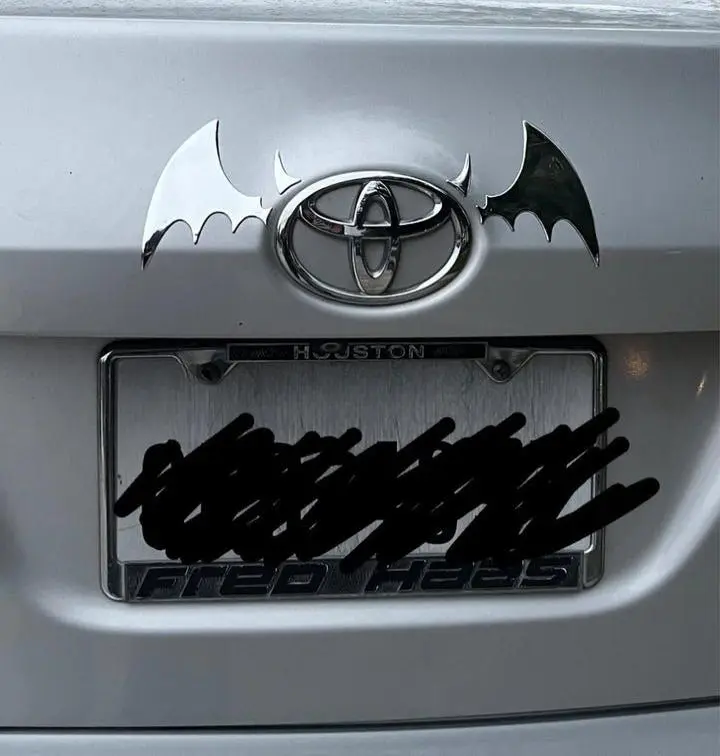Chrome Bat & Horns Emblem Sticker - Customizable Design with 2 Wings & 2 Horns, 3 x 4” Wing (per one) & 2 x 3” Horn (per one) - Gold Color