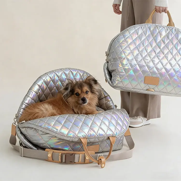 Foldable Pet Carrier for Cats and Small Dogs, Folds Flat for Storage