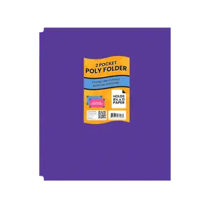 Purple Poly Pocket Folder - 2-pockets With Business Card Slots