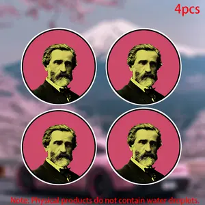 4pcs-Giuseppe Verdi Sticker-Car stickers for doors, windows, laptops, luggage, furniture and bumpers-durable adhesive vinyl material