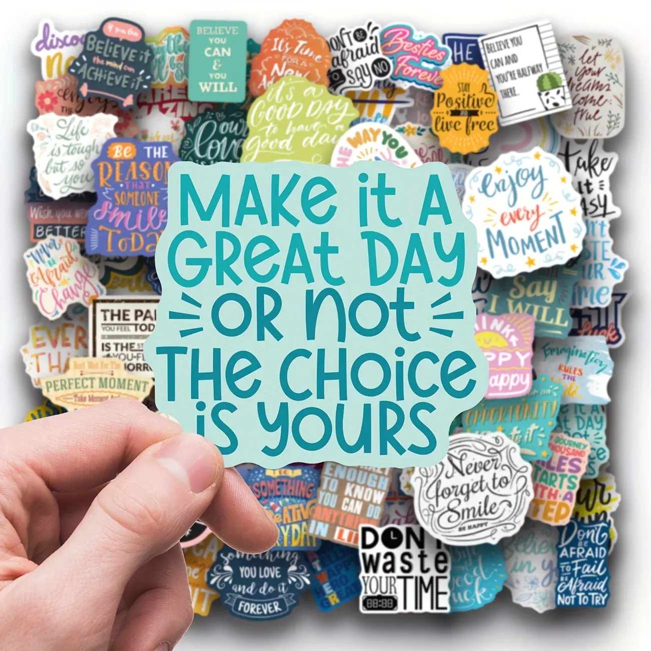 100pcs Motivational Stickers Pack, Water Bottle Vinyl Quote Stickers, Inspirational Stickers, Diary Computer Decals, Laptop MacBook Phone Case Positive Affirmation Stickers