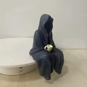Mystery Master Gothic Aesthetic Resin Garden Statue, Garden Sculptures, Multifunctional Indoor Outdoor Home Decor, Unique Fantasy Theme Craft Gift