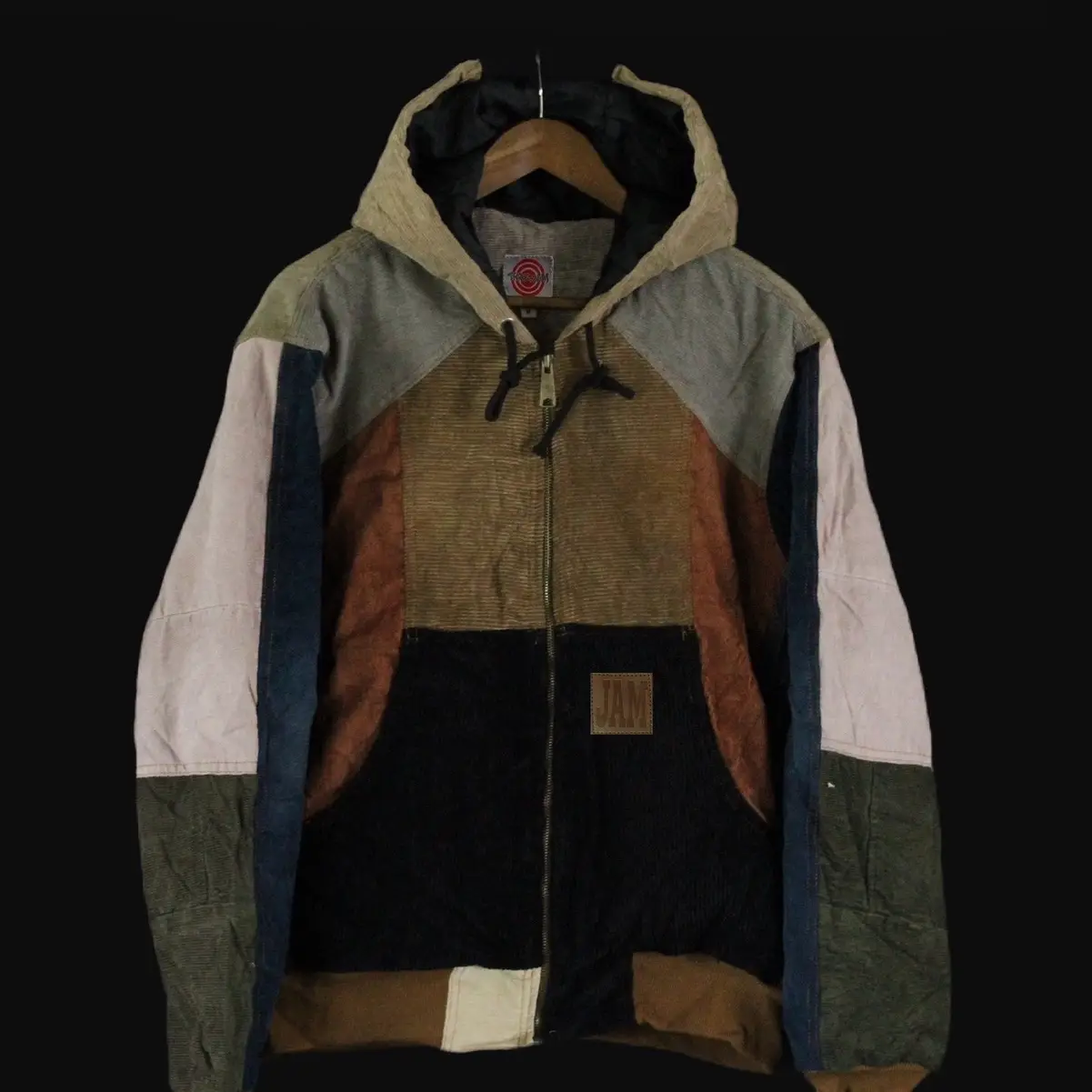 Corduroy Handmade Reworked Custom Jacket Coats Tops Long Sleeve Casual Zipper Hoodie