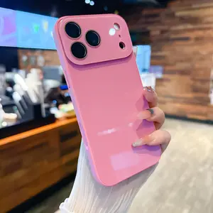 Skin-feeling crystal texture mobile phone protective case, women's gift, suitable for iPhone17promax iphone16promax iPhone15/14/13promax, solid color mobile phone case