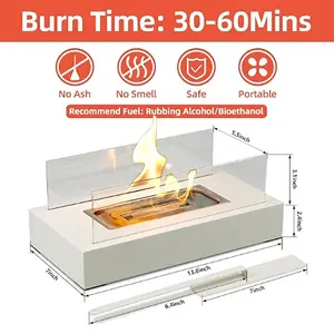 Portable indoor/outdoor mini fireplace desktop decoration, home terrace balcony, backyard gift for a lady's mother, her wedding, Mother's Day housewarming, birthday gift