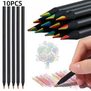 10pcs Rainbow Gradient Markers, Vibrant Doodle & Painting Pens, Kawaii Creative Writing Supplies, Perfect for Drawing & Gifts