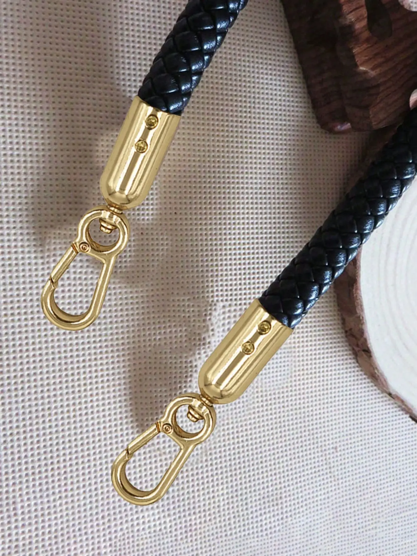 Metal swivel hook set for making bags, with woven cord clasps, cord connector hooks, wallet handles, keychains, lanyards, jewelry craft making, DIY sewing accessories, crossbody strap snap hooks, Purse accessories