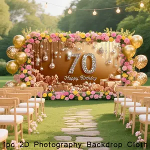 Vibrant Floral Vinyl Fabric Backdrop, Wall-Mounted Party Banner Gift, Ideal for Living Room Bedroom Office Decoration