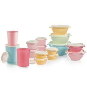 Tupperware Vintage Servalier 32-Piece Set - Stackable Bowls & Canisters with Airtight Lids for Kitchen Storage - Dishwasher Safe & Nostalgic Design