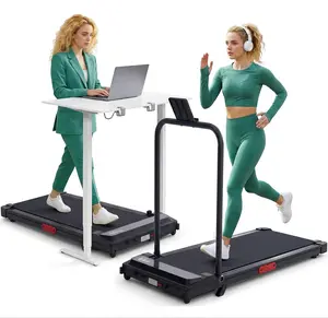 Electric Under Desk Walking Pad Treadmill with Handlebar & Incline, 0.6-7.6MPH 3.0HP Portable Mini Treadmill for Home Use, 350LBS Weight Capacity