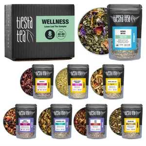 TIESTA TEA Wellness Sampler - 8 Revitalizing Teas for Health Benefits - Includes Citrus Detox & More - Perfect for Cleanses