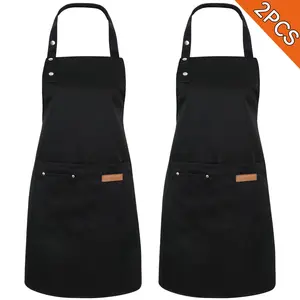 2 Pack Kitchen Aprons for Women Adjustable Cooking Aprons with Pockets Waterproof Chef Aprons for Versatile Kitchen Use