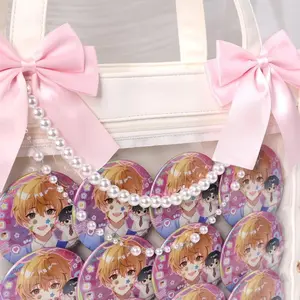 Ribbon Bowknot Cute Itabag Pendants Pearl Chain Y2k Pain Bag Decoration Kawaii DIY Backpacks Accessories Japanese Bags Ornament