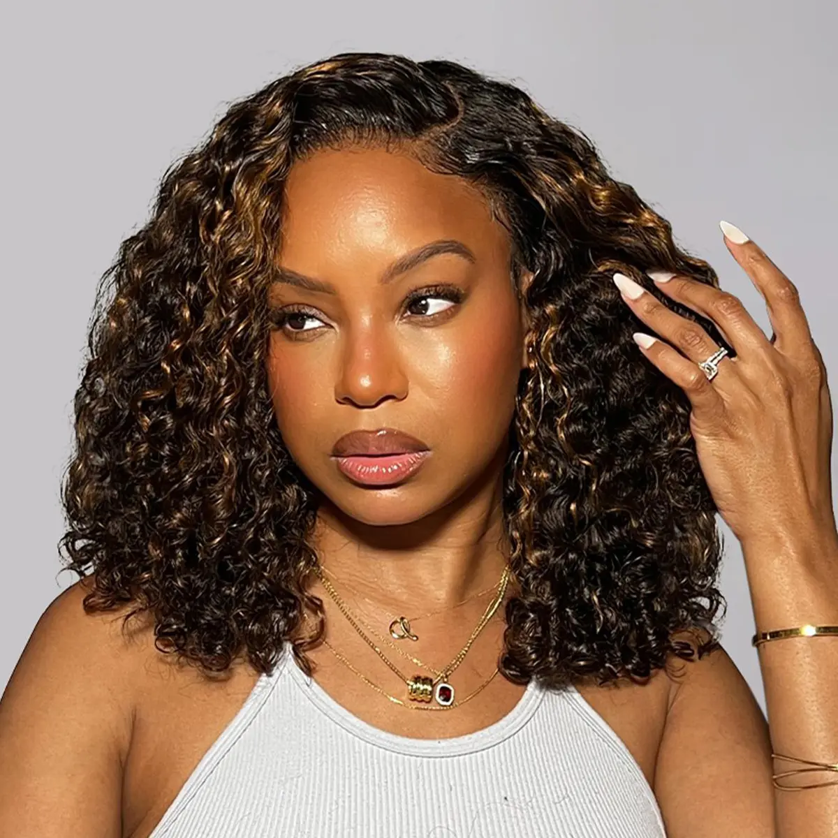 Wavymy Wear Go 7x5 Lace Human Hair Side Part Casual Blonde Highlights  250% Density Water Wave Minimalist Pre-cut Lace Closure Wigs Dome Cap Glueless with Natural Hairline Wig#weeklydeals