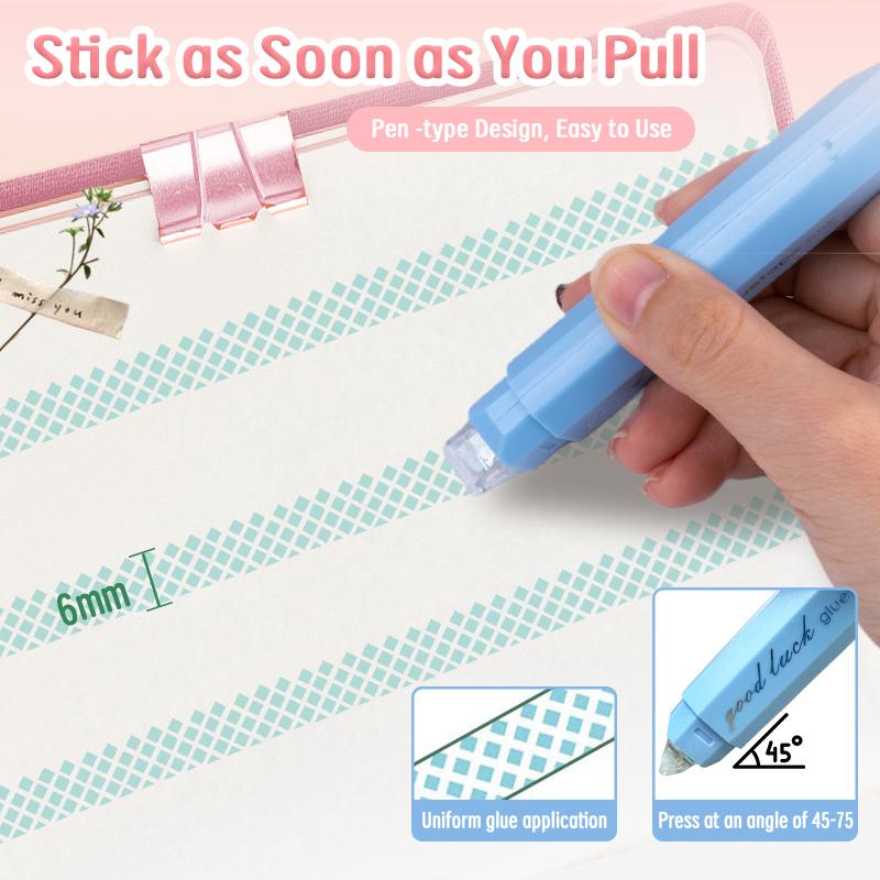 Glue tape roller Scrapbooking Double Sided Tape Roller, 4-Pack Craft Adhesive Glue Runner - Multipurpose Journaling Supplies for Scrapbooking, Gift Wrapping, Photo Mounting, School Office & Crafts, back to school