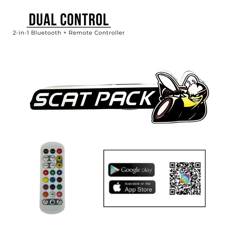 2015-2023 Dodge ScatPack LED Grille Emblem, Full Color (RGB Flow-Series)- Premium Frosted Acrylic Finish