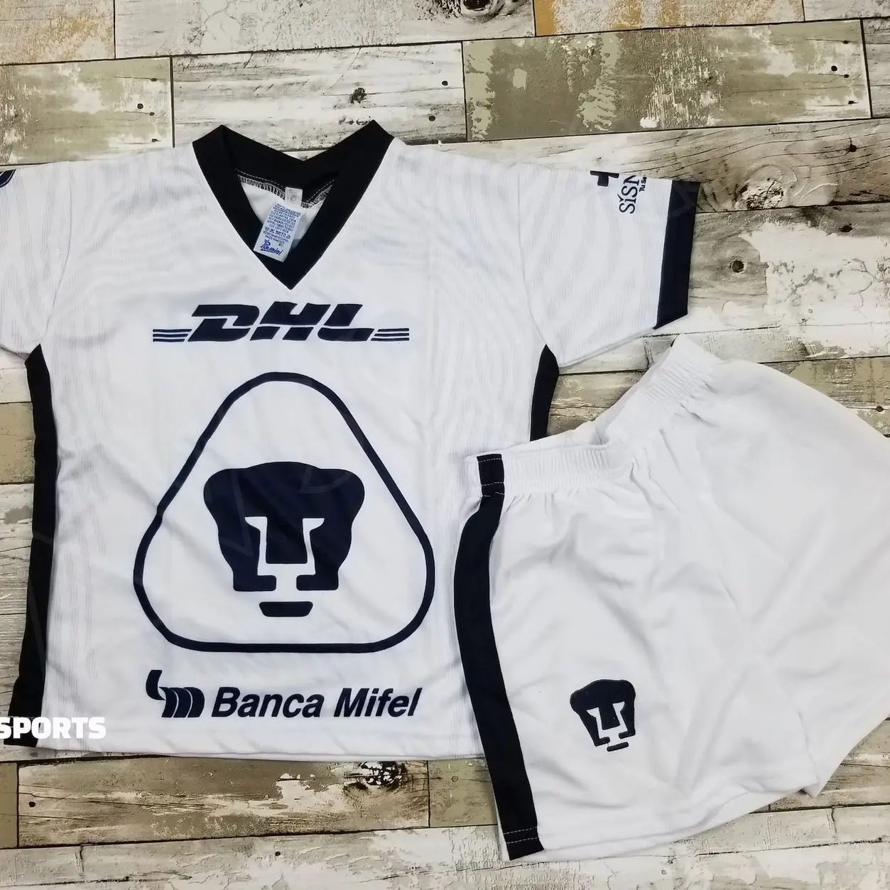 Pumas Kids Jersey, Soccer Jersey, Playera de Niño y shorts Y60