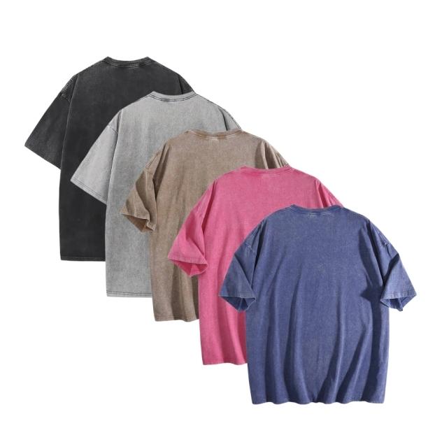 1-2 Pack Vintage Washed T-Shirts 100% Cotton Oversized Unisex Tees Retro Y2K Streetwear Casual Soft Breathable Summer Tops Viral TikTok Trendy Aesthetic Everyday Tee Premium Tagless Comfortable Value Bundle for Men Women Daily Wear