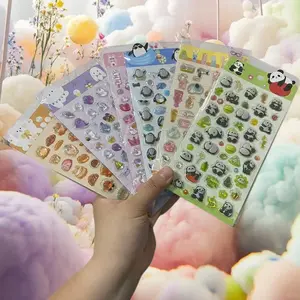 3D Kawaii Animal Epoxy Stickers for Journaling, Cute Panda Penguin Rabbit Resin Stickers for Scrapbook DIY Crafts
