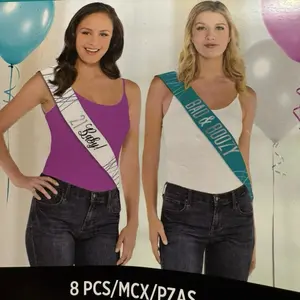 21st Birthday Eight Sashes MCX P7AS 8 PCS for Friends Celebratory Sashes in Trendy Colors