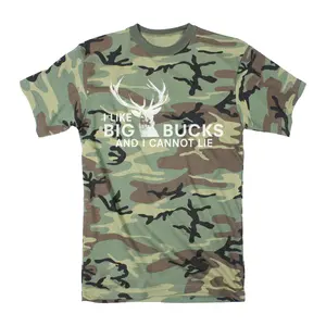 Mens I Like Big Bucks and I Cannot Lie T shirt Funny Deer Hunting Hunter Gift Mens Funny T Shirts Cool Vintage Fashion T-Shirt Gift Classic Menswear Funny Hunting Short Sleeve Novelty Tees for Guys Camo