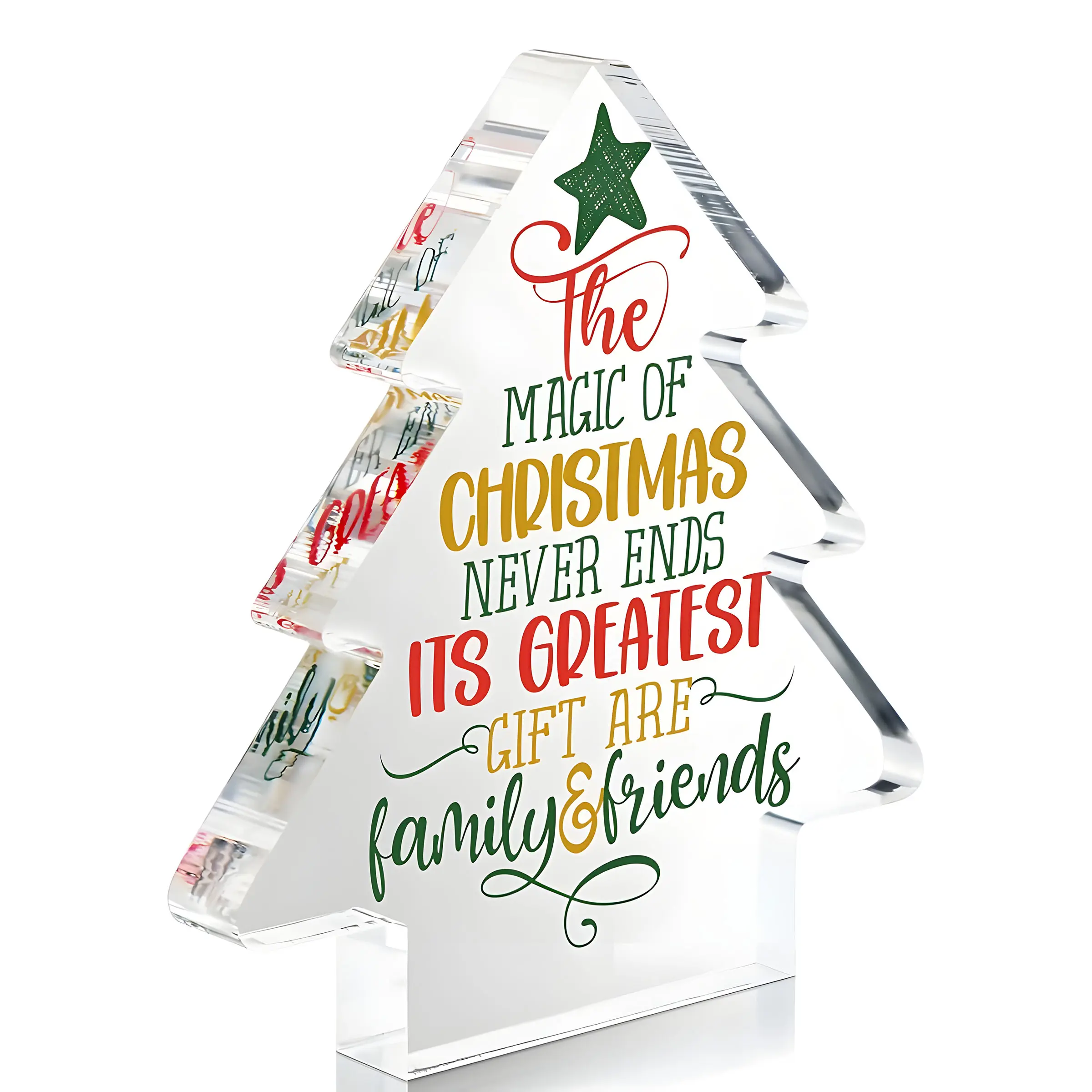 Acrylic Christmas Tree Table Decoration, Festive Holiday Gift, Unique Centerpiece for Dining Tables, Perfect Present for Friends & Family