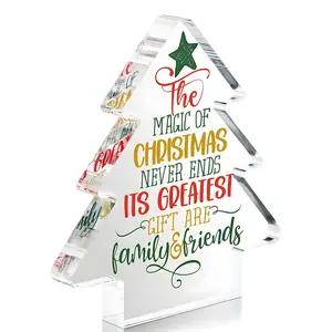 Acrylic Christmas Tree Table Decoration, Festive Holiday Gift, Unique Centerpiece for Dining Tables, Perfect Present for Friends & Family