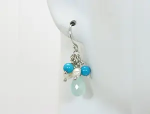 Turquoise & Pearl Earrings,