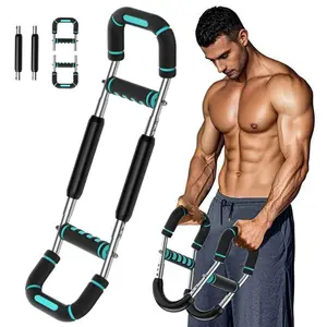 Arm Trainer, 60-120lb Adjustable Chest Workout Equipment, Arm Trainer, Arm Strength Trainer, Portable Power Twister Bar,Portable Spring Resistance for Home Workout Equipment Weightifting Straps