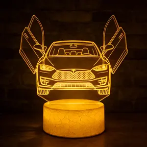 Sport Car Night Light,Race Car 3D Optical Illusion Lamp,with Remote & Smart Touch 16 Colors Dimmable Bedroom Decor Bedside Lamp,Christmas Holiday Birthday Gifts