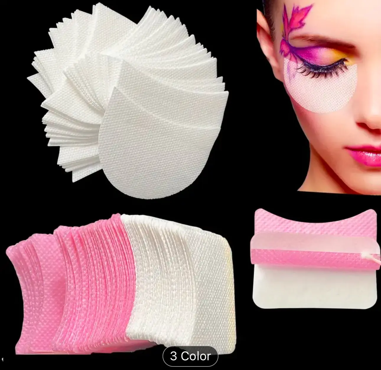 Lint-Free Adhesive Patches for Eyelash Extensions, Professional Cosmetic Application Tools for Women